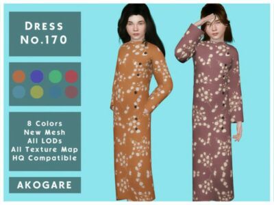 Akogare Dress NO.170 By _Akogare_ Sims 4 CC