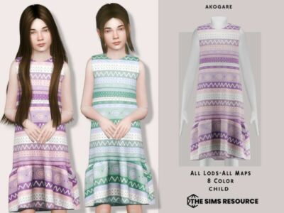 Akogare Dress NO.203 By _Akogare_ Sims 4 CC