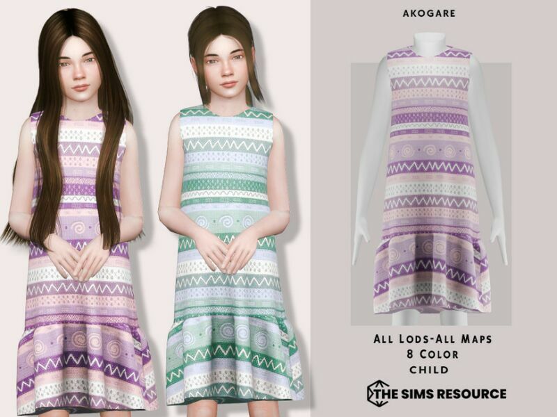 Akogare Dress NO.203 By _Akogare_ Sims 4 CC