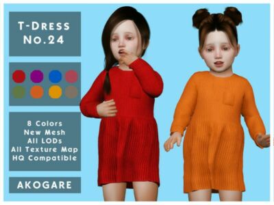 Akogare T-Dress NO.24 By _Akogare_ Sims 4 CC