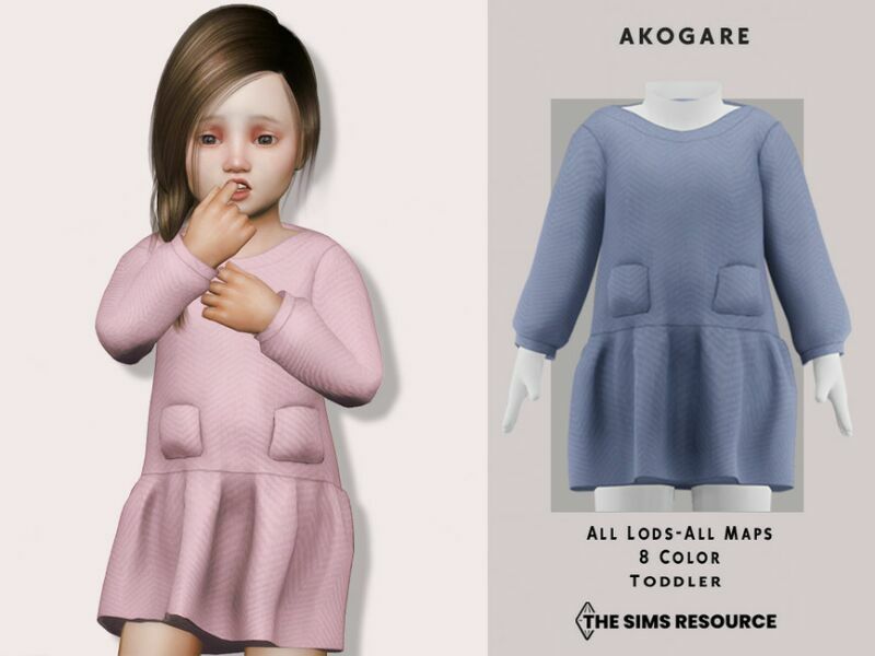 Akogare T-Dress NO.26 By _Akogare_ Sims 4 CC