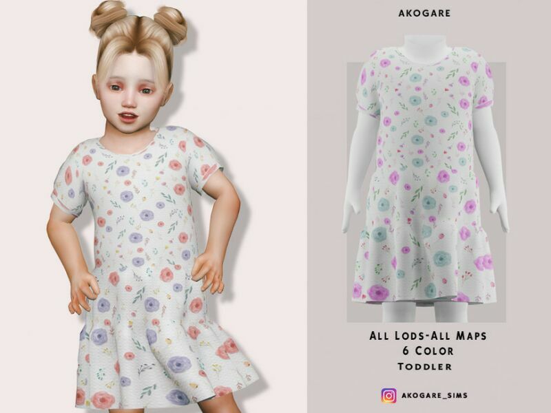 Akogare T-Dress NO.32 By _Akogare_ Sims 4 CC