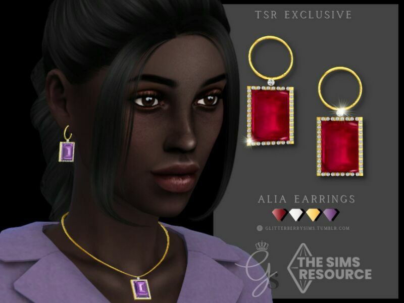 Alia Earrings By Glitterberryfly Sims 4 CC