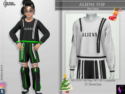 Aliens TOP By Katpurpura Sims 4 CC