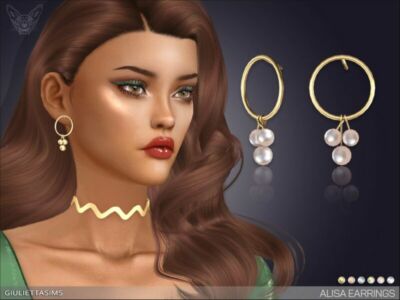 Alisa Earrings By Feyona Sims 4 CC