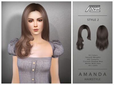 Amanda – Style 2 (Hairstyle) Sims 4 CC