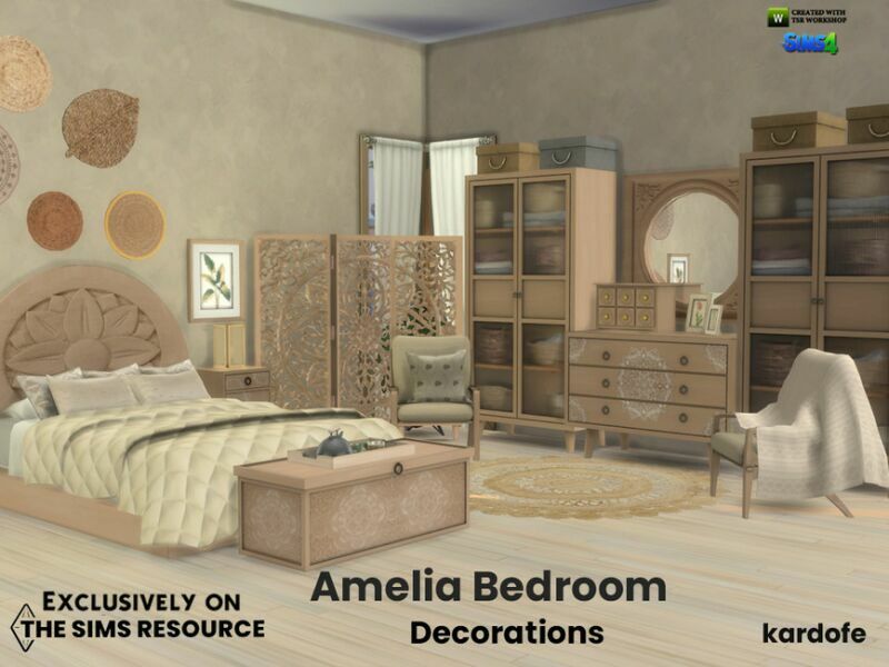 Amelia Bedroom Decorations By Kardofe Sims 4 CC