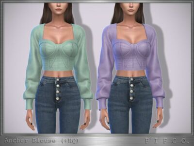 Anchor Blouse. By Pipco Sims 4 CC