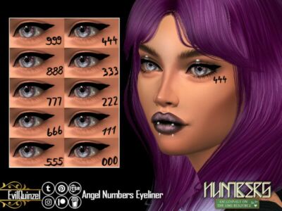 Angel Numbers Eyeliner Sims 4 CC