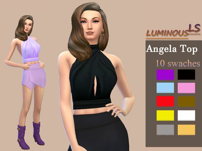 Angela TOP By Luminousls Sims 4 CC