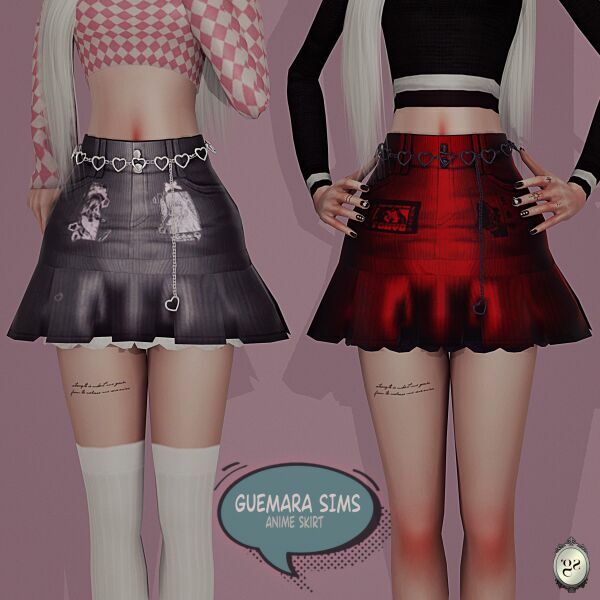 sims 4 cc anime skirt 2