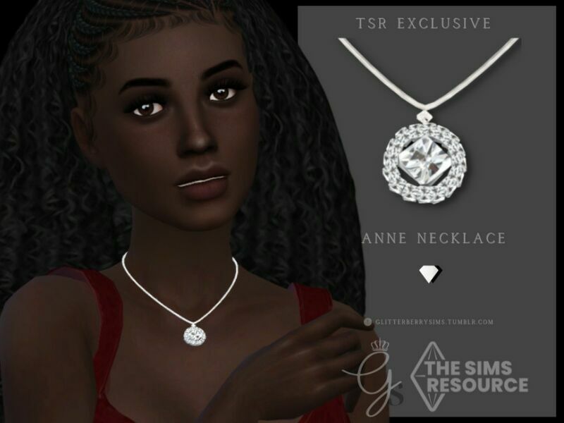 Anne Necklace By Glitterberryfly Sims 4 CC