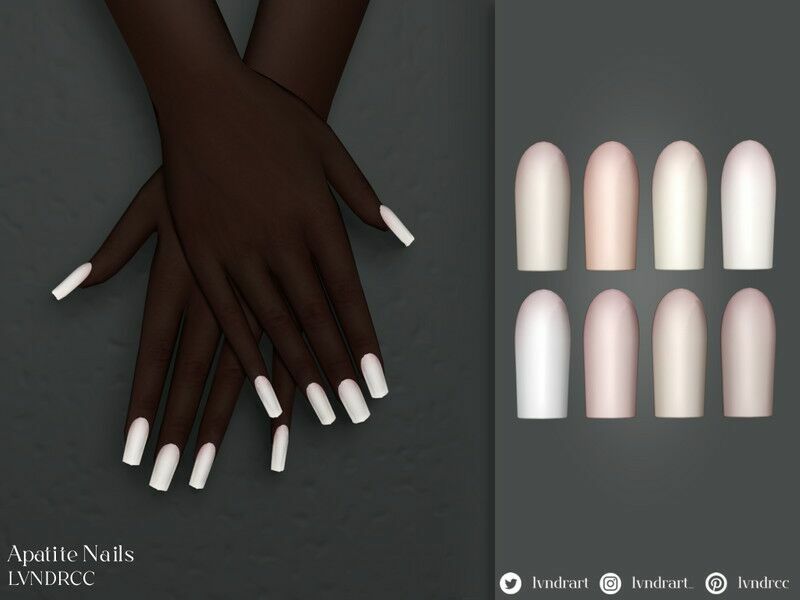 Apatite Nails / Rings By Lvndrcc Sims 4 CC