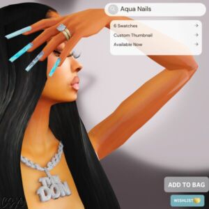 Aqua Nails 💦 Sims 4 CC