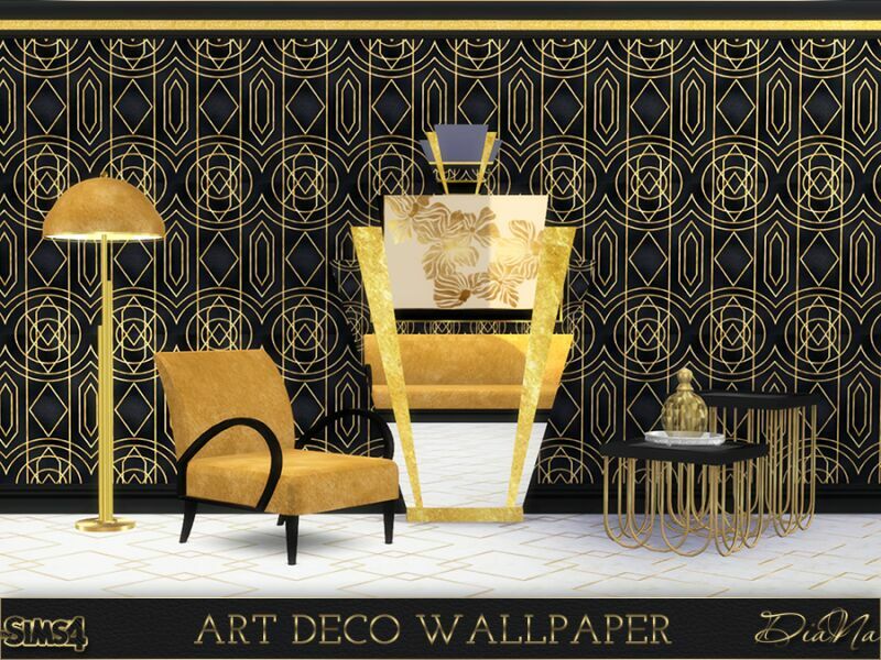 sims 4 cc art deco wallpaper by diana 3