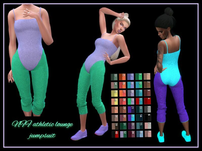 Athletic Lounge Jumpsuit By Nadiafabulousflow Sims 4 CC