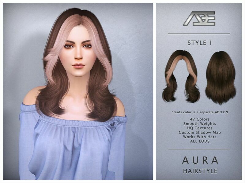 Aura Style 1 (Hairstyle) Sims 4 CC