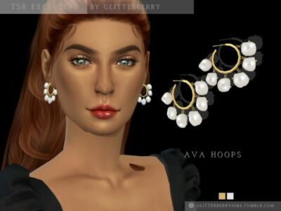 AVA Hoop Earrings By Glitterberryfly Sims 4 CC