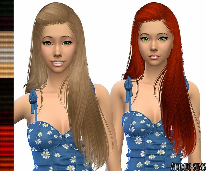 B-Flysims Hair 099 Retexture By Atomic-Sims Sims 4 CC