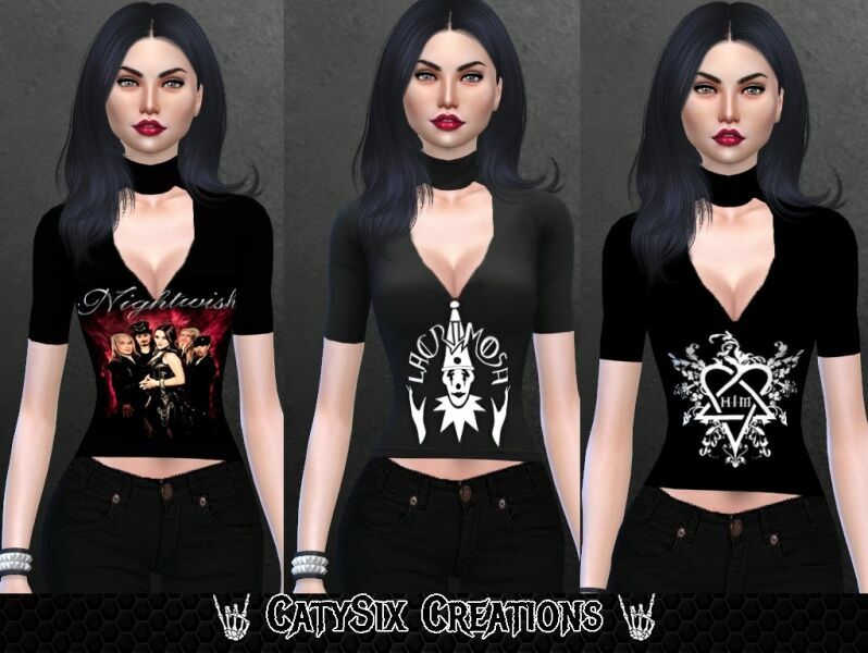 sims 4 cc bands choker t shirt by catysix 2