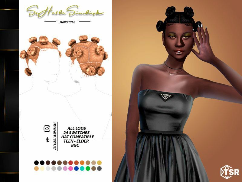 Bantu Knots Hairstyle By Sehablasimlish Sims 4 CC