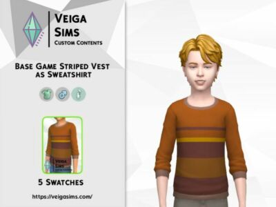 Base Game Striped Vest AS Sweatshirt Sims 4 CC