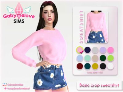 Basic Crop Sweatshirt Sims 4 CC