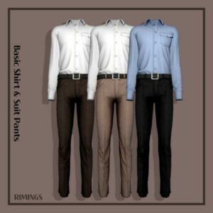 Basic Shirt & Suit Pants By Rimings Sims 4 CC