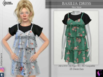 Basilia Dress By Katpurpura Sims 4 CC