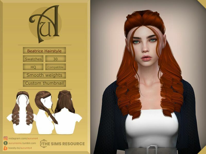 Beatrice – Hairstyle By Aurummusik Sims 4 CC