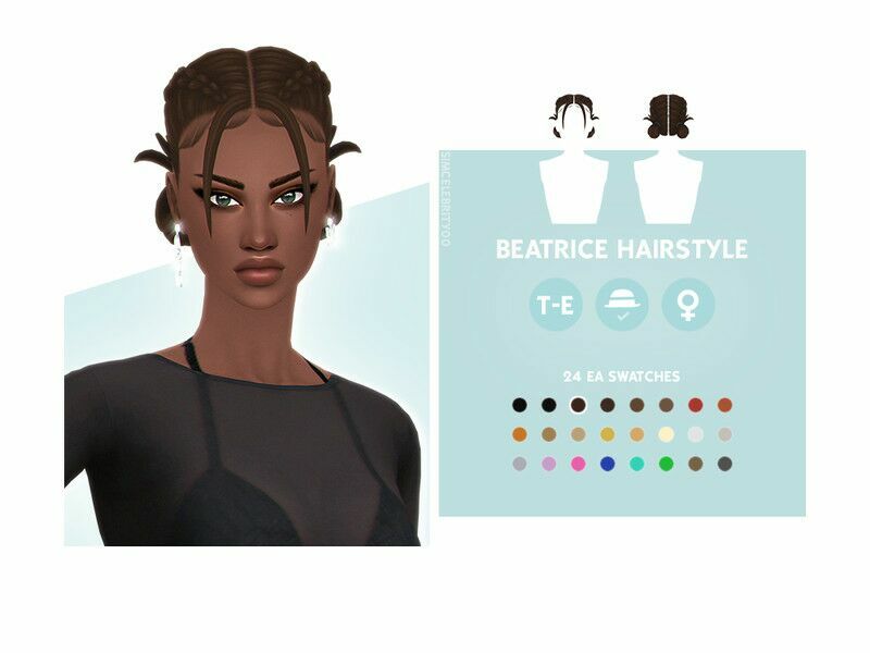 Beatrice Hairstyle By Simcelebrity00 Sims 4 CC