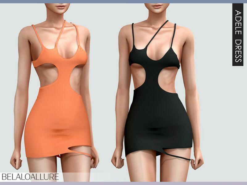 Belaloallure_Adele MIN Dress (Patreon) By Belal1997 Sims 4 CC