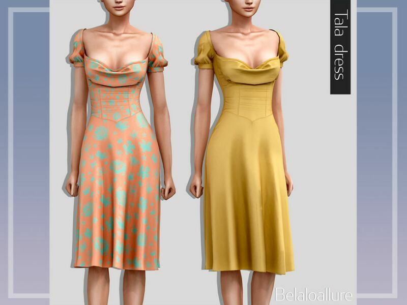 Belaloallure_Tala Dress (Patreon) By Belal1997 Sims 4 CC