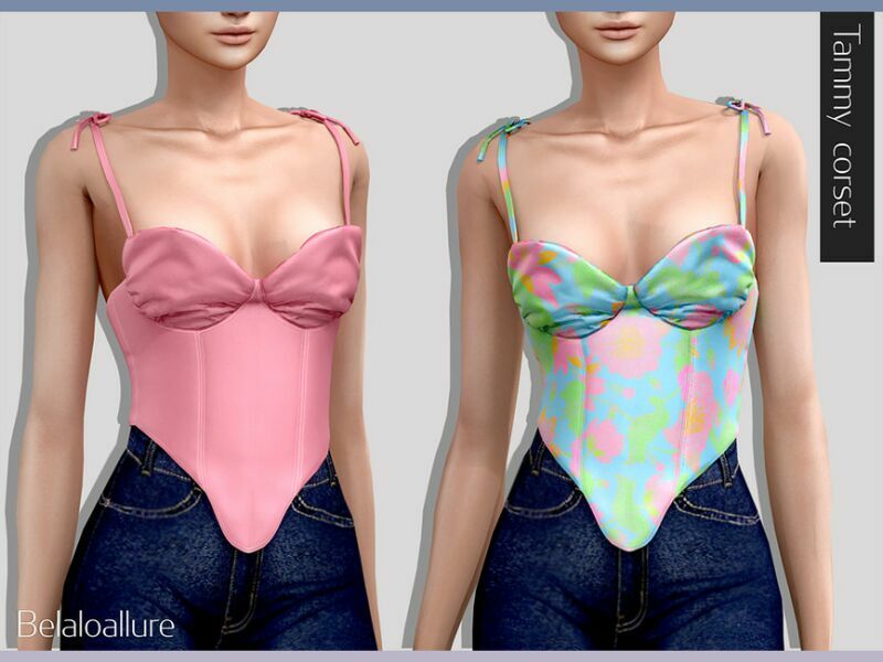 Belaloallure_Tammy Corset (Patreon) By Belal1997 Sims 4 CC