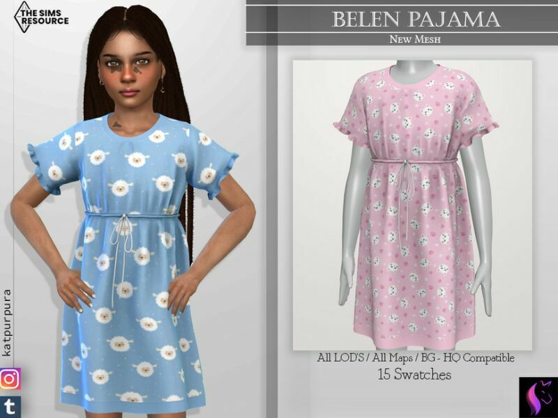 Belen Pajama By Katpurpura Sims 4 CC