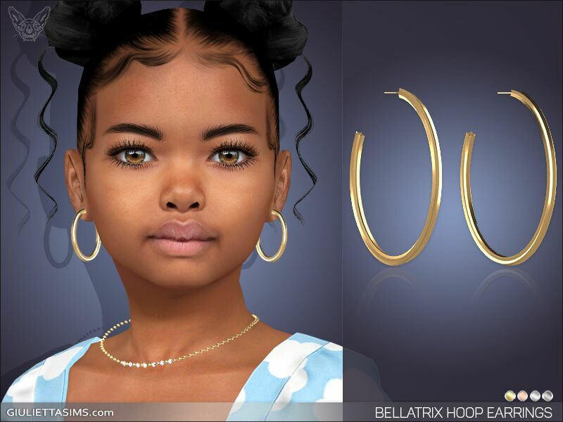 Bellatrix Hoop Earrings For Kids By Giulietta Sims 4 CC