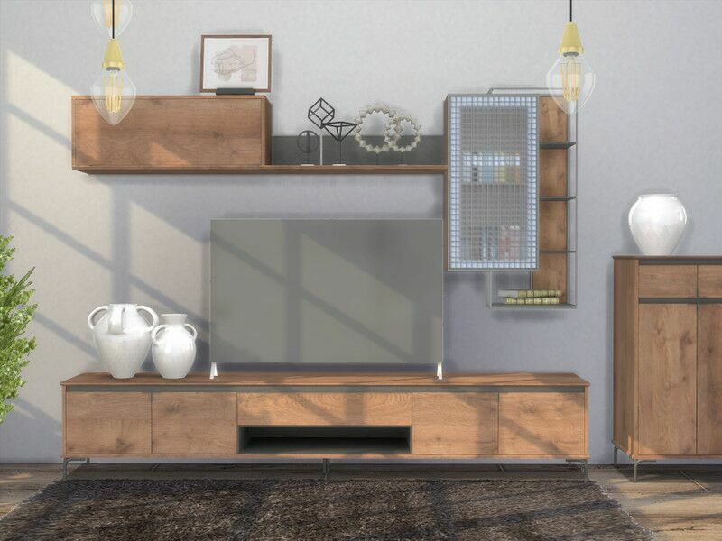 Bellevue Living Room TV Units By Artvitalex Sims 4 CC