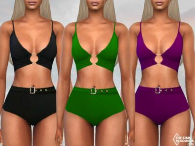 Belted Bikini SET By Saliwa Sims 4 CC