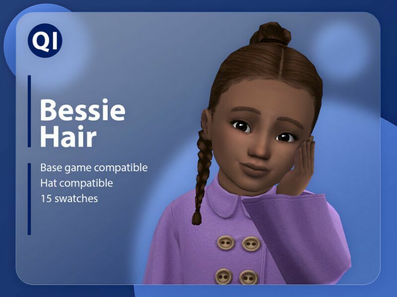 Bessie Hair By Qicc Sims 4 CC