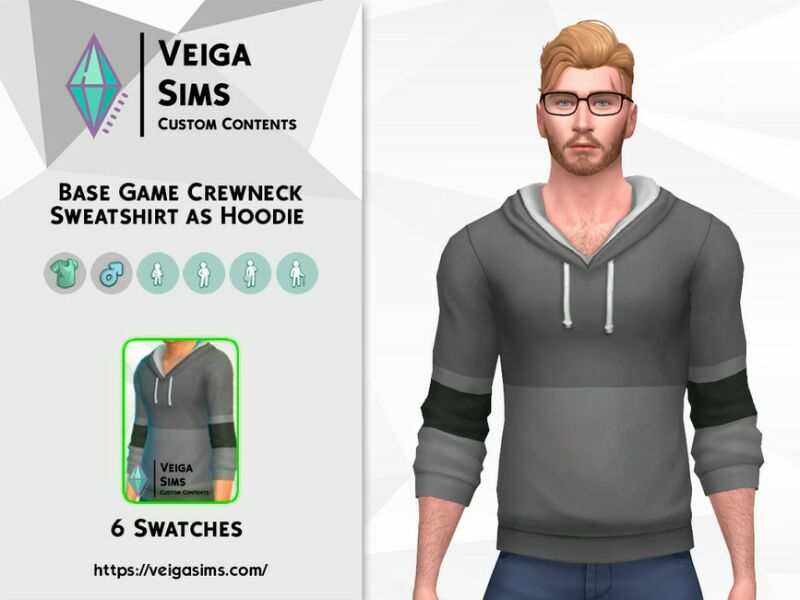 BG Crewneck Sweatshirt AS Hoodie Sims 4 CC