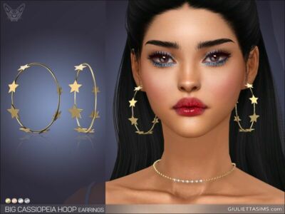 BIG Cassiopeia Hoop Earrings By Giulietta Sims 4 CC