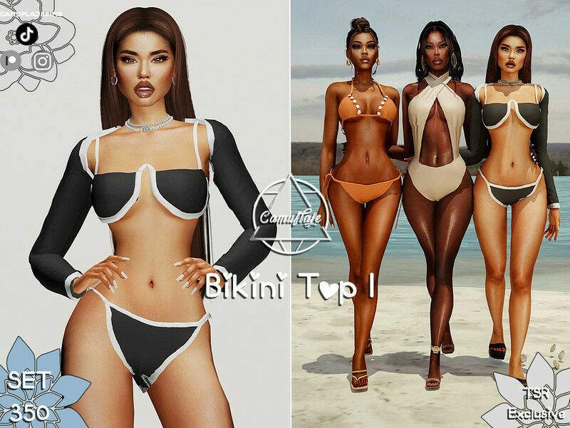 Bikini Line Collection 2023 – Bikini TOP I By Camuflaje Sims 4 CC