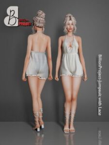 Billionproject-Jumpsuit With Lace Sims 4 CC