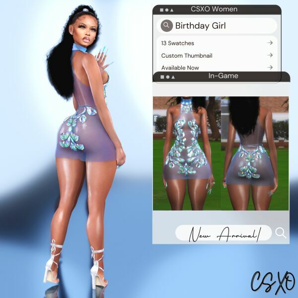 sims 4 cc birthday girl dress 💎 4