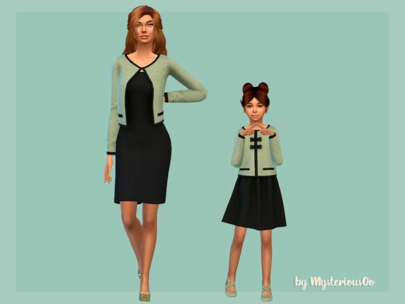 sims 4 cc black dress with a warm cape adult by mysteriousoo 2