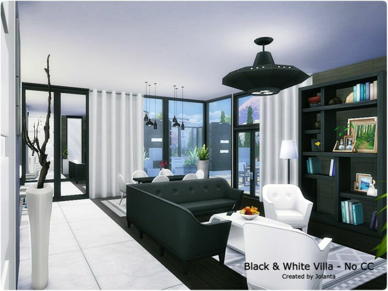 sims 4 cc black white villa no cc by jolanta 6