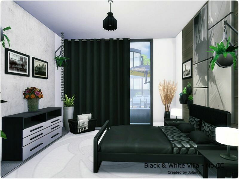 sims 4 cc black white villa no cc by jolanta 7