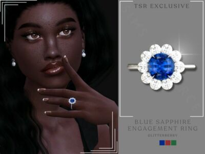 Blue Sapphire Engagement Rings Sims 4 CC