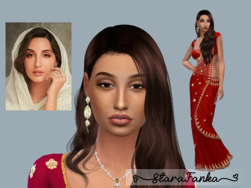 Bollywood Star – Nora Fatehi (Request) By Starafanka Sims 4 CC