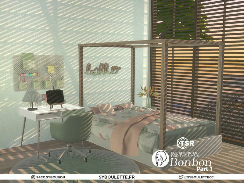 Bonbon Bedroom SET – Part 1 By Syboubou Sims 4 CC